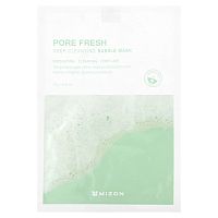 Mizon, Pore Fresh, пузырьковая косметическая маска для глубокого очищения, 1 листовая маска, 25 г (0,88 унции)