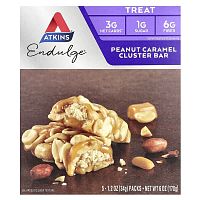 Atkins, Endulge, Peanut Caramel Cluster Bar, 5 Bars, 1.2 oz (34 g) Each