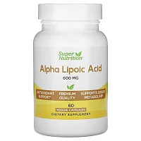 Super Nutrition, Alpha Lipoic Acid, 600 mg, 60 Veggie Capsules