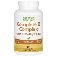 Super Nutrition, Complete B Complex with L-Methylfolate, 180 Veggie Capsules