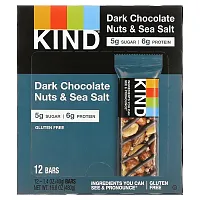 KIND Bars, Nuts &amp; Spices, Dark Chocolate Nuts &amp; Sea Salt, 12 Bars, 1.4 oz (40 g) Each