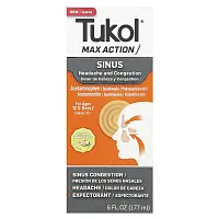 Tukol, Max Action, Sinus, Ages 12 &amp; Over, Natural Ginger, 6 fl oz (177 ml)