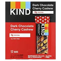 KIND Bars, Dark Chocolate Cherry Cashew, 12 Bars, 1.4 oz (40 g) Each