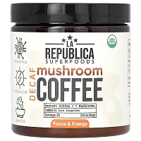 LA Republica, Mushroom Coffee, Instant Coffee + 7 Mushrooms, Decaf, 2.12 oz (60 g)