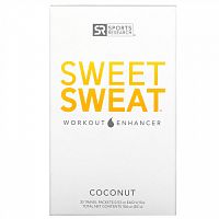 Sports Research, Sweet Sweat Workout Enhancer, кокос, 20 дорожных пакетиков, 0,53 унции (15 г) каждый