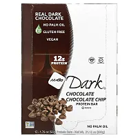 NuGo Nutrition, NuGo Dark, Protein Bars, Chocolate Chocolate Chip, 12 Bars, 1.76 oz (50 g) Each