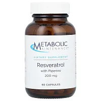 Metabolic Maintenance, Resveratrol with Piperine, 200 mg, 60 Capsules