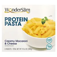 WonderSlim, Protein Pasta, Creamy Macaroni &amp; Cheese, 5 Packets, 60 g Each