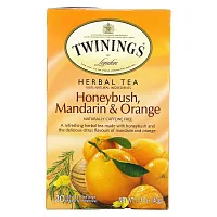 Twinings, травяной чай, ханибуш, мандарин и апельсин, без кофеина, 20 чайных пакетиков в индивидуальной упаковке, 40 г (1,41 унции)