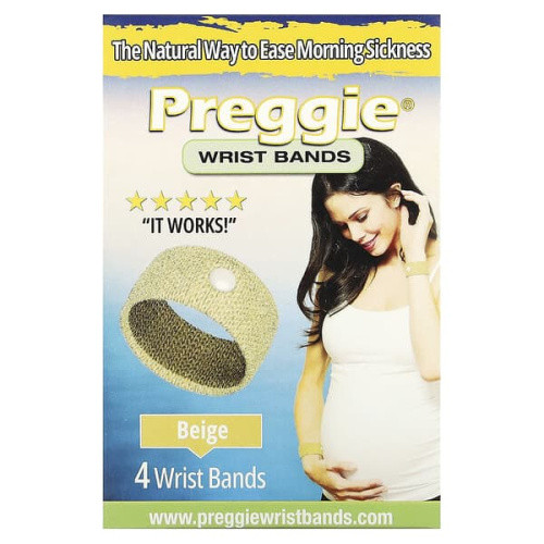 Preggie, Wrist Bands, Beige, 4 Wrist Bands