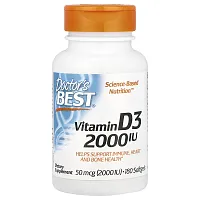 Doctor&#x27;s Best, Vitamin D3, 50 mcg (2,000 IU), 180 Softgels