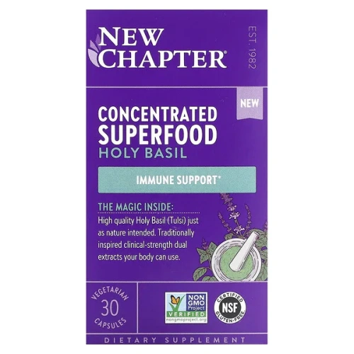 New Chapter, Concentrated Superfood Holy Basil, 30 Vegetarian Capsules