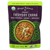 Maya Kaimal, Organic Everyday Chana, черный нут, кокос и зеленый перец чили, 284 г (10 унций)