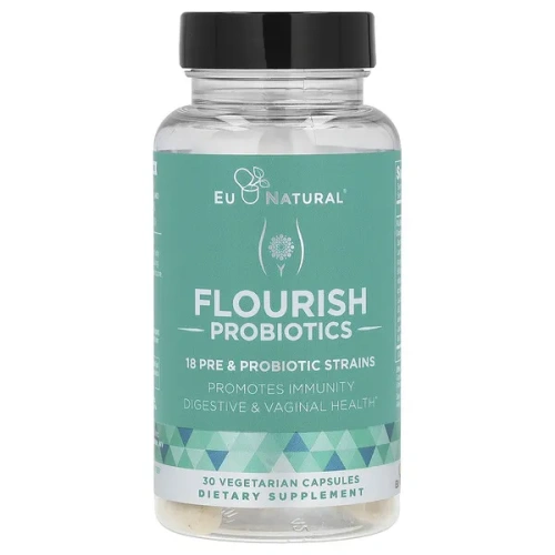 Eu Natural, Flourish Probiotics, 30 Vegetarian Capsules