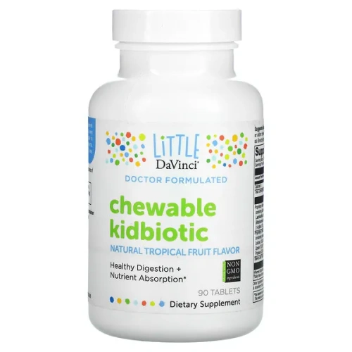 Little DaVinci, Chewable Kidbiotic, Natural Tropical Fruit, 90 Tablets