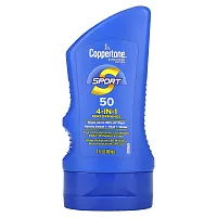 Coppertone, Sport, солнцезащитный лосьон, эффективность 4-в-1, SPF 50, 89 мл (3 жидк. Унции)