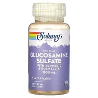 Solaray, Glucosamine Sulfate, with Turmeric &amp; Boswellia, 1,500 mg, 60 Vegcaps (750 mg per Capsule)