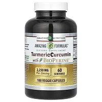 Amazing Nutrition, Turmeric Curcumin with BioPerine, 2,250 mg, 180 Veggie Capsules (750 mg per Capsule)