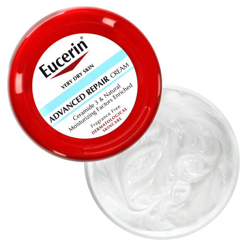 Eucerin, усовершенствованный восстанавливающий крем, без отдушек, 454 г (16 унций) фото 3