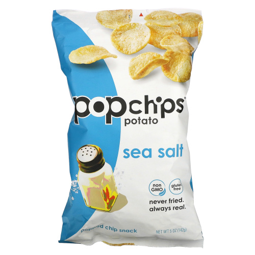 Popchips, Картофельные чипсы, Морская соль, 5 унций (142 г)