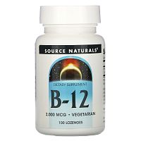 Source Naturals, B-12, 2000 мкг, 100 леденцов