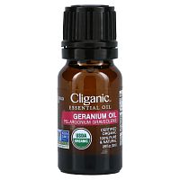 Cliganic, 100% чистое эфирное масло, герань, 10 мл (0,33 жидк. Унции)