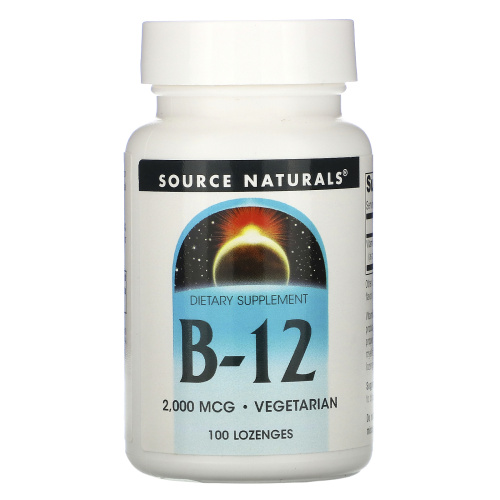 Source Naturals, B-12, 2000 мкг, 100 леденцов