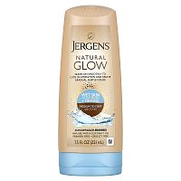 Jergens, Увлажняющее средство Natural Glow для нанесения на влажную кожу, укрепляющее, оттенок Medium to Tan (221 мл)