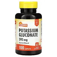 Sundance Vitamins, Potassium Gluconate, 595 mg, 100 Caplets