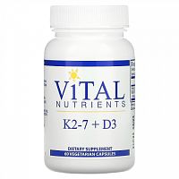 Vital Nutrients, K2-7 + D3, 60 Vegetarian Capsules