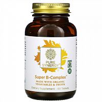 Pure Synergy, Organic Super B-Complex, 60 таблеток