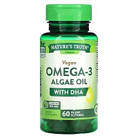 Nature&#x27;s Truth, Vegan Omega-3 Algae Oil with DHA, 60 Vegan Softgels