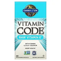 Garden of Life, Vitamin Code, RAW Vitamin E, 60 Vegetarian Capsules