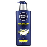 Nivea, Men, максимальное увлажнение, питательный лосьон «3 в 1», алоэ вера, 500 мл (16,9 жидк. унций)