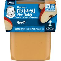 Gerber, Natural for Baby, 2nd Foods, яблоко, 2 упаковки по 113 г (4 унции)