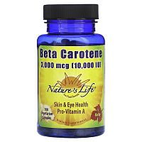 Nature&#x27;s Life, Beta Carotene, 3,000 mcg (10,000 IU), 100 Vegetarian Capsules