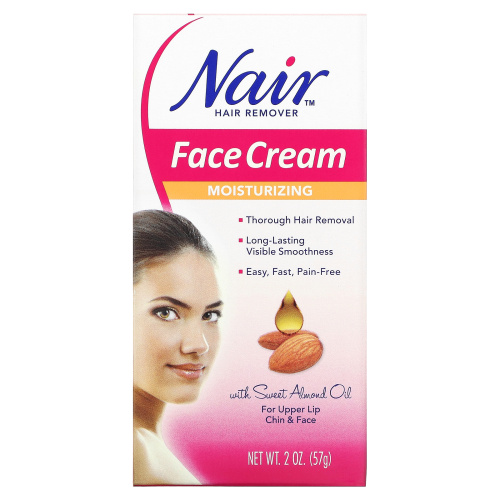 Nair, Hair Remover, Moisturizing Face Cream, 2 oz (57 g) фото 2