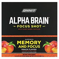 Onnit, Alpha Brain Focus Shot, Peach, 6 Bottles, 2.5 fl oz (75 ml) Each