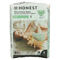 The Honest Company, Honest Diapers, сверхмягкая подкладка, размер 6, космические путешествия, 35+ фунтов, 18 подгузников