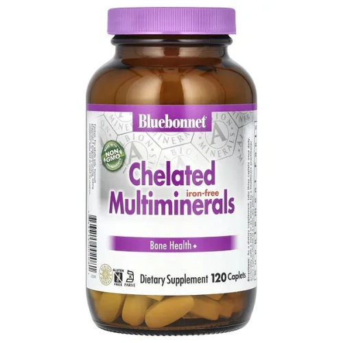 Bluebonnet Nutrition, Chelated Multiminerals, Iron Free, 120 Caplets