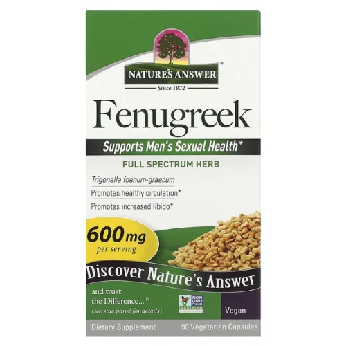 Nature&#x27;s Answer, Fenugreek, 600 mg, 90 Vegetarian Capsules