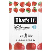 That&#x27;s It, Fruit Bars, Apple + Strawberries, 12 Bars, 1.2 oz (35 g) Each