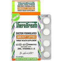 TheraBreath, Immunity Support, Throat Health Supplement, Mild Citrus Mint, 10 Lozenges