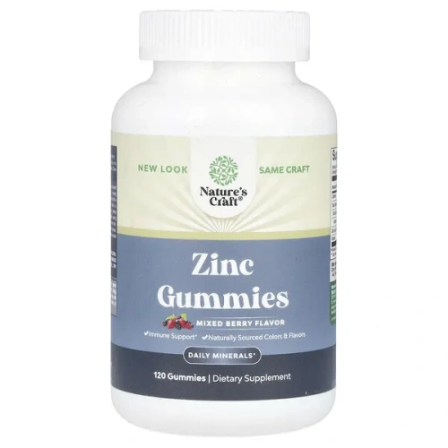 Nature&#x27;s Craft, Zinc Gummies, Mixed Berry, 120 Gummies