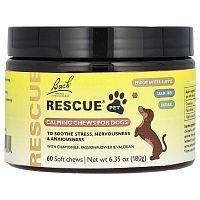 Bach, Rescue Pet, Calming Chews, For Dogs, Peanut Butter &amp; Apple, 60 Soft Chews, 6.35 oz (180 g)