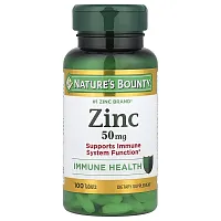 Nature&#x27;s Bounty, Zinc, 50 mg, 100 Tablets