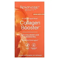 Reserveage Beauty, Collagen Booster with Hyaluronic Acid &amp; Resveratrol, 60 Capsules