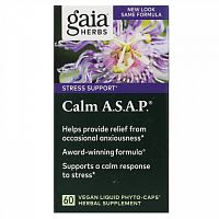 Gaia Herbs, Calm A.S.A.P., 60 веганских капсул Liquid Phyto-Caps