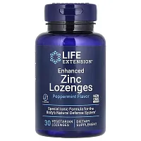 Life Extension, Enhanced Zinc Lozenges, Peppermint, 30 Vegetarian Lozenges