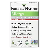 Forces of Nature, Allergy, Organic Plant Medicine, Maximum Strength, 0.34 fl oz (10 ml)